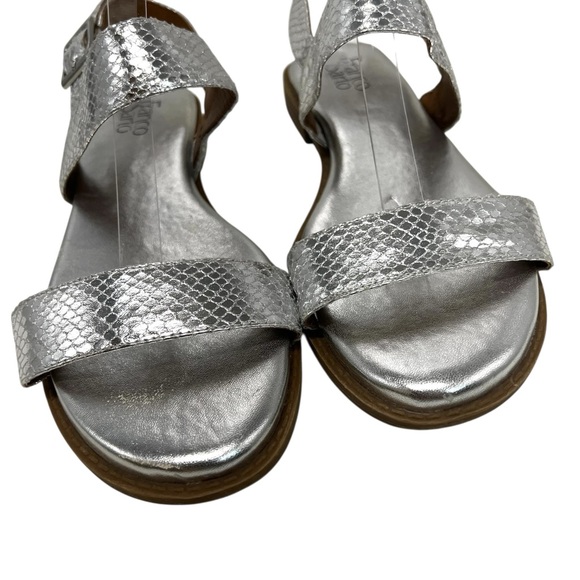 Franco Sarto Velocity Silver Snakeskin Comfort Flat Sandals Women’s 10 - Picture 5 of 13